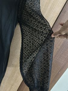 Elegant Black Sheer Midi Dress