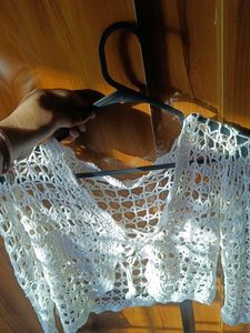 cream white  Crochet Bolero