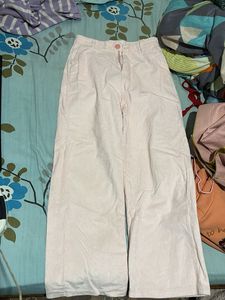 Light Pink Corduroy Wide-Leg Pants