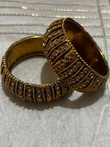 Exquisite Embellished Gold Bangles