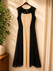 Elegant Lace Neckline Gown