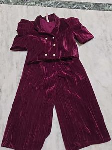 Velvet Puff Sleeve cropped Blazer not used