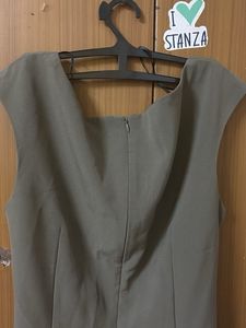 Chic Olive Green Ruched Dress