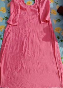 Pink Embroidered Kurti