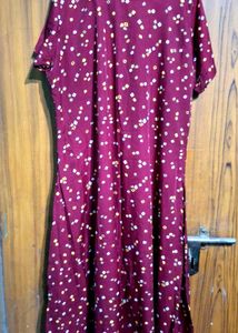 Maroon Kurta with White Print