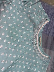 Designer Teal Printed Kurta