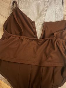 brown corset cotton