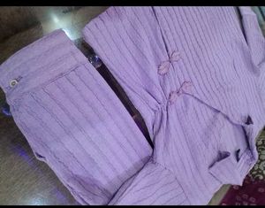 Lavender Textured Wrap Top