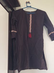 Elegant Brown Kurta short Kurti