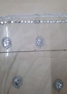 Embellished Net Dupatta with Mirror Work