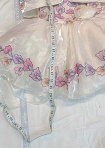 Elegant White frock with Floral Embroidery