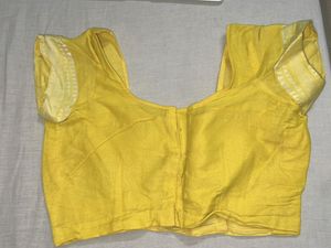 Yellow Saree with Paisley Print and blouse