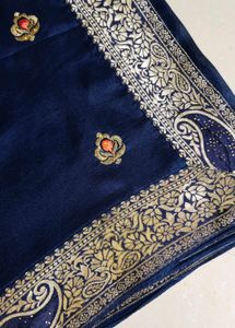 Elegant Navy Blue Saree