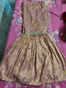 Elegant Embroidered Kurta and Skirt Set