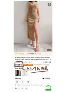Tie Up Backless Midi Dress with High Slit
