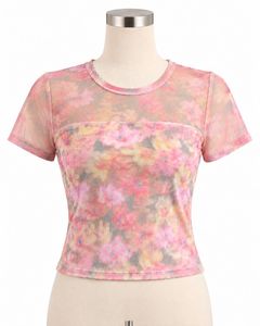Sheer Floral Mesh Top