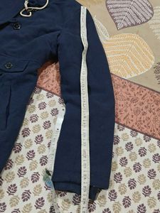 Stylish Blue Hooded Jacket and winter dress