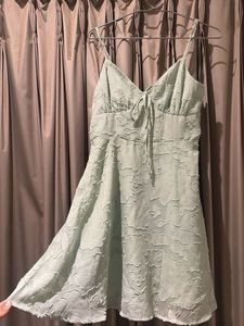 Light Green Textured Mini Dress