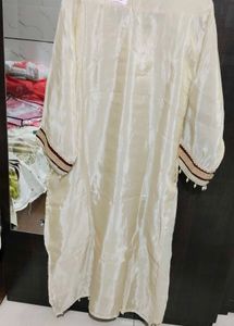 Elegant Cream Embroidered Kurta Set