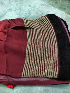 price drop.  Elegant Red &amp; Maroon Saree