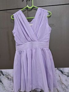 Elegant Lavender Chiffon Dress
