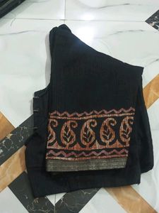 Elegant black and brown saree