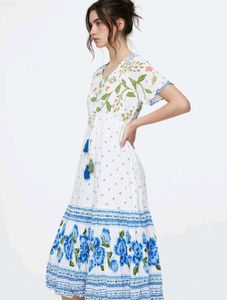 Boho Floral Print Midi Dress
