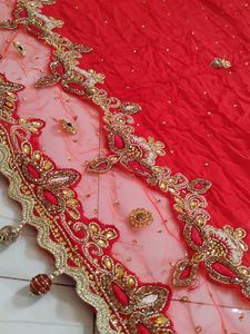 Red hand work bridal lehenga ❤️