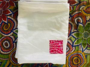 Elegant White Silk Saree
