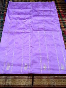 Elegant Lavender Saree with Maroon Border