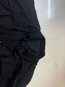 Black Utility Jacket cute back pattern