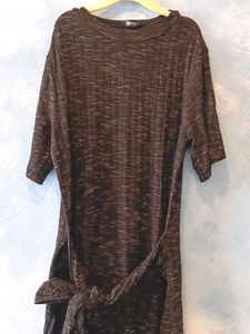 Knit Maxi Dress with Tie Waist