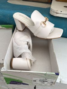 Stylish White Block Heels