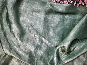 Designer Green Embellished Saree