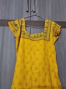A Line Stitched Kurti With Dupatta