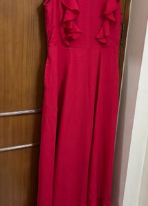 Red Ruffled Maxi Dress