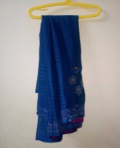 Blue Embellished Saree 💙