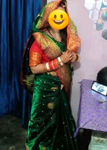 Elegant Green Silk Saree with ready blouse