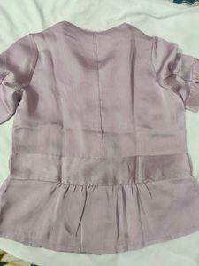 Elegant Ruffled Satin Blouse