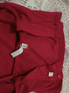 Red Ribbed Spaghetti Strap Crop Top