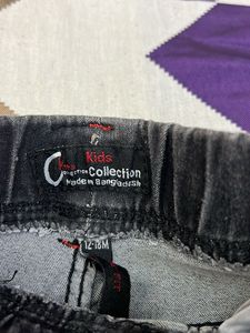 Kids Washed Black Cargo Denim Joggers