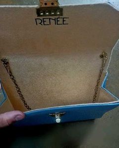 Chic Blue Chain Shoulder Bag