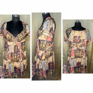 y2k Bohemian Patchwork Mini Dress