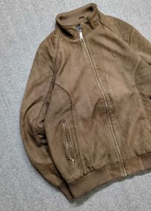 Men's Brown Suede Bomber Jacket