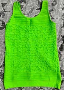 Neon Green Textured Tank Top