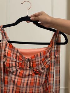 Chic Plaid Tie-Strap Top