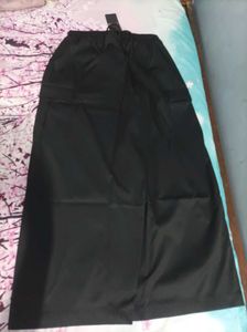 Black Cargo Style Maxi Skirt