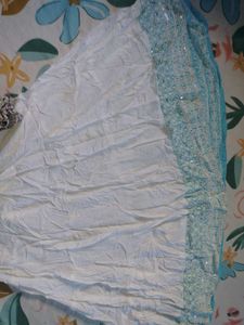 White Palazzos with Sequined Border