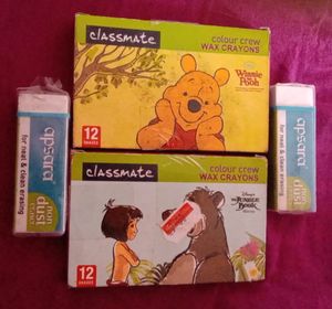 Color Crayons and Eraser