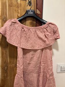 Cute Pink Off-Shoulder Dress